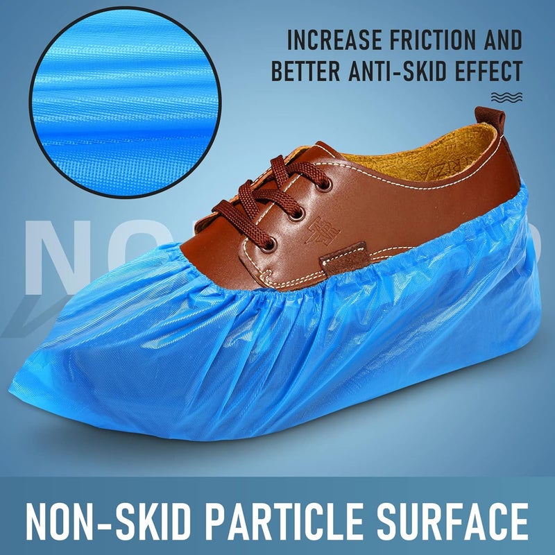 Buself Shoe Covers Disposable Non Slip for Indoors Pack of 200 (100 pairs) Recyclable Shoe Booties Waterproof Shoe & Boot Covers Durable Shoe Protectors Covers One Size Fits Most Blue - Image 4